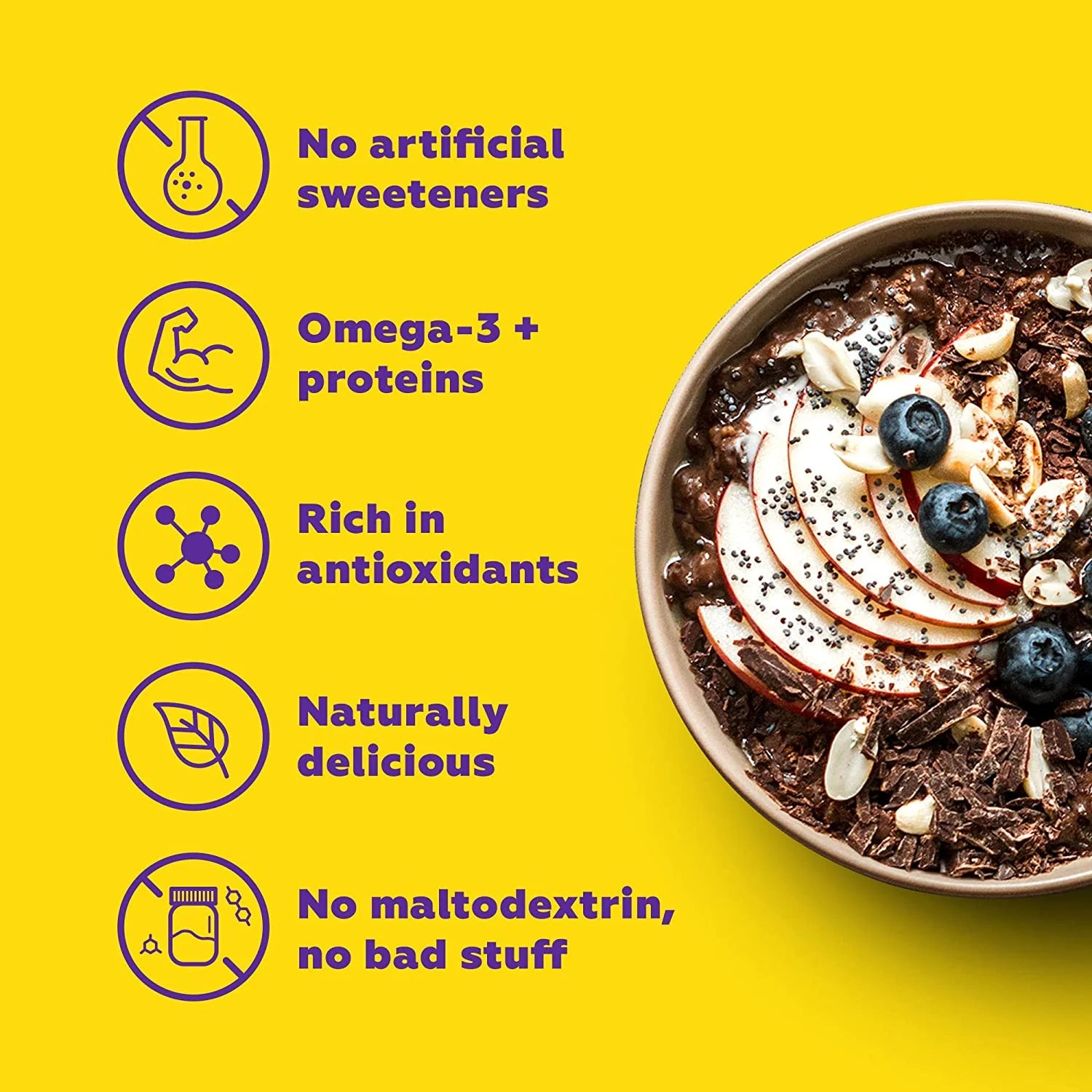 MuscleBlaze High Protein Oats with Added Probiotics, 17 g Protein, Rolled Oats, Breakfast Cereals, Gluten Free, Trans Fat Free, for Weight Management, Dark Chocolate, 400 g