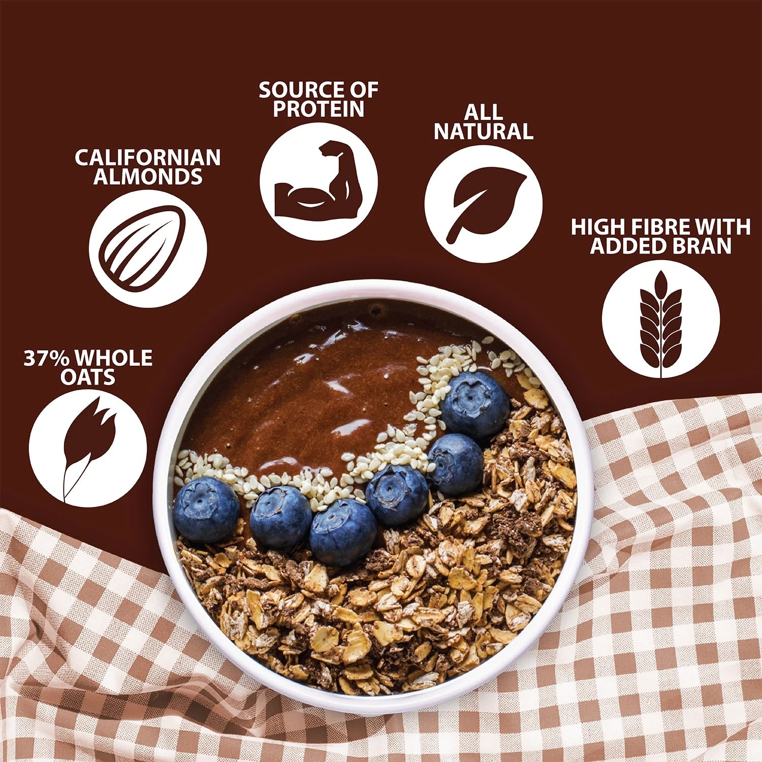 MuscleBlaze High Protein Oats with Added Probiotics, 17 g Protein, Rolled Oats, Breakfast Cereals, Gluten Free, Trans Fat Free, for Weight Management, Dark Chocolate, 400 g