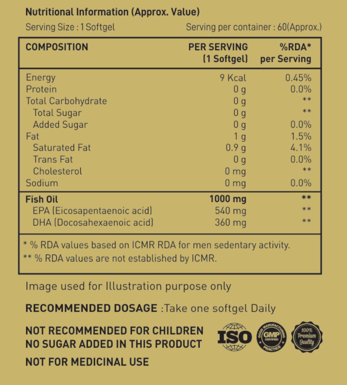 PURE WELLNESS OMEGA 3 FISH OIL 540 MG