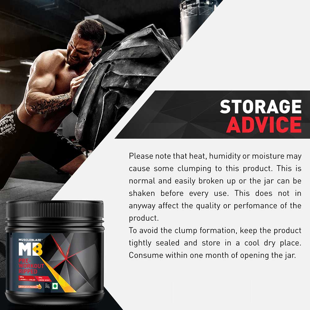 MuscleBlaze Pre Workout Ripped, 250 g (0.55 lb), Fruit Splash