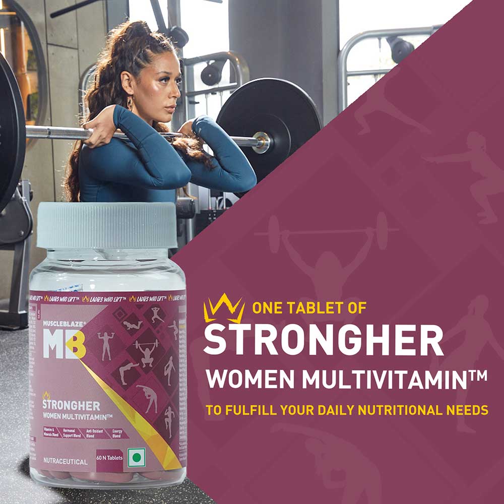 MuscleBlaze Daily Multivitamin for Women (60 Veg Capsules)
