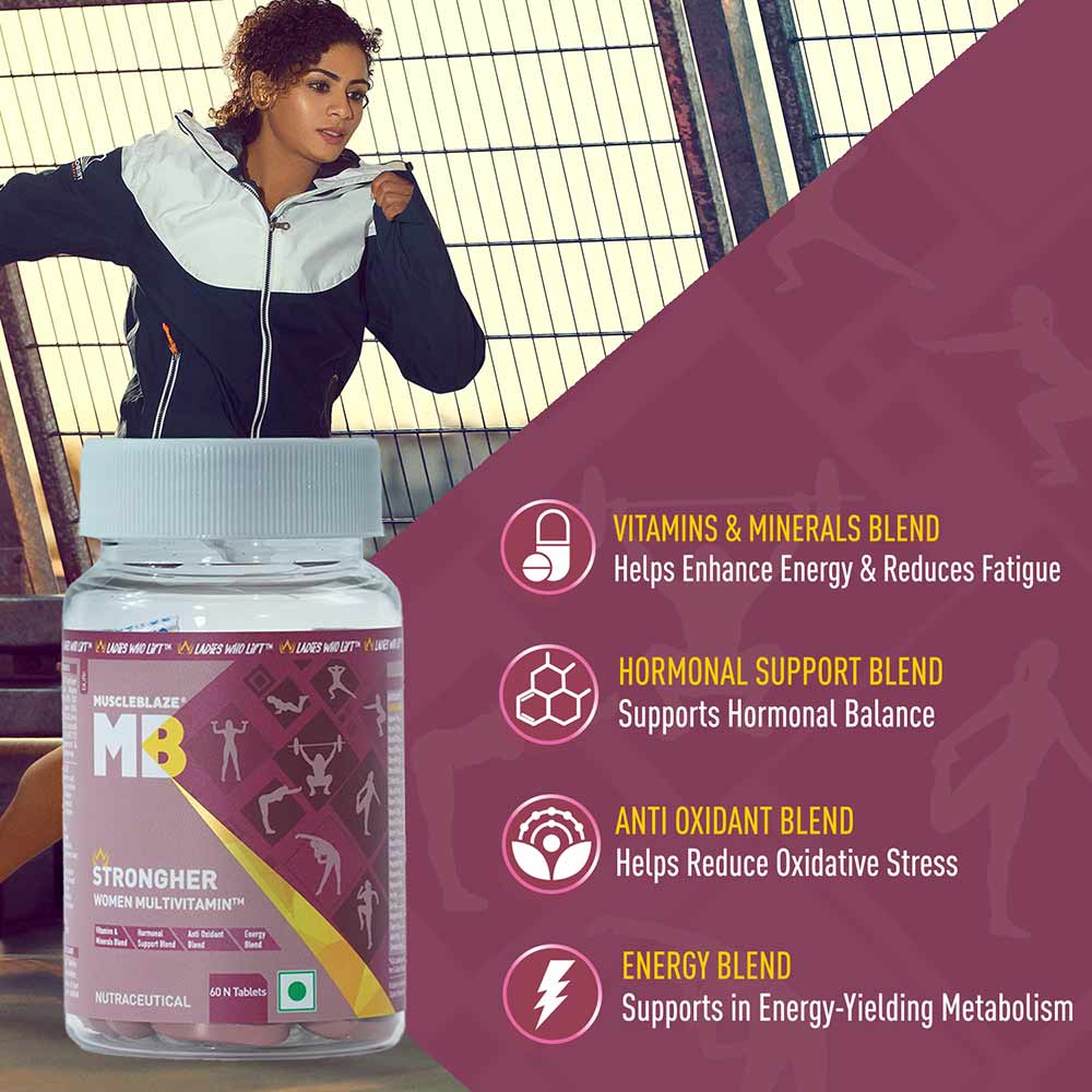 MuscleBlaze Daily Multivitamin for Women (60 Veg Capsules)