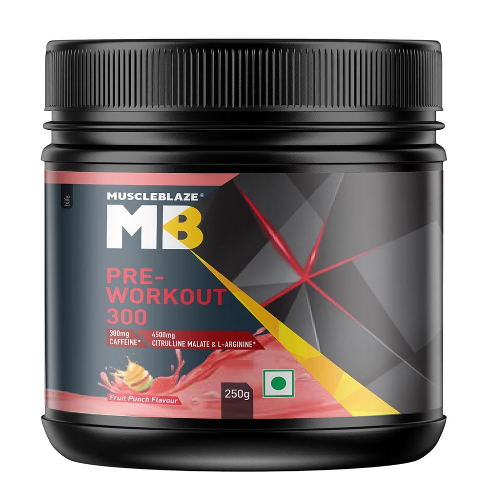 MuscleBlaze PRE Workout 300, 250 g (0.55 lb), Fruit Punch