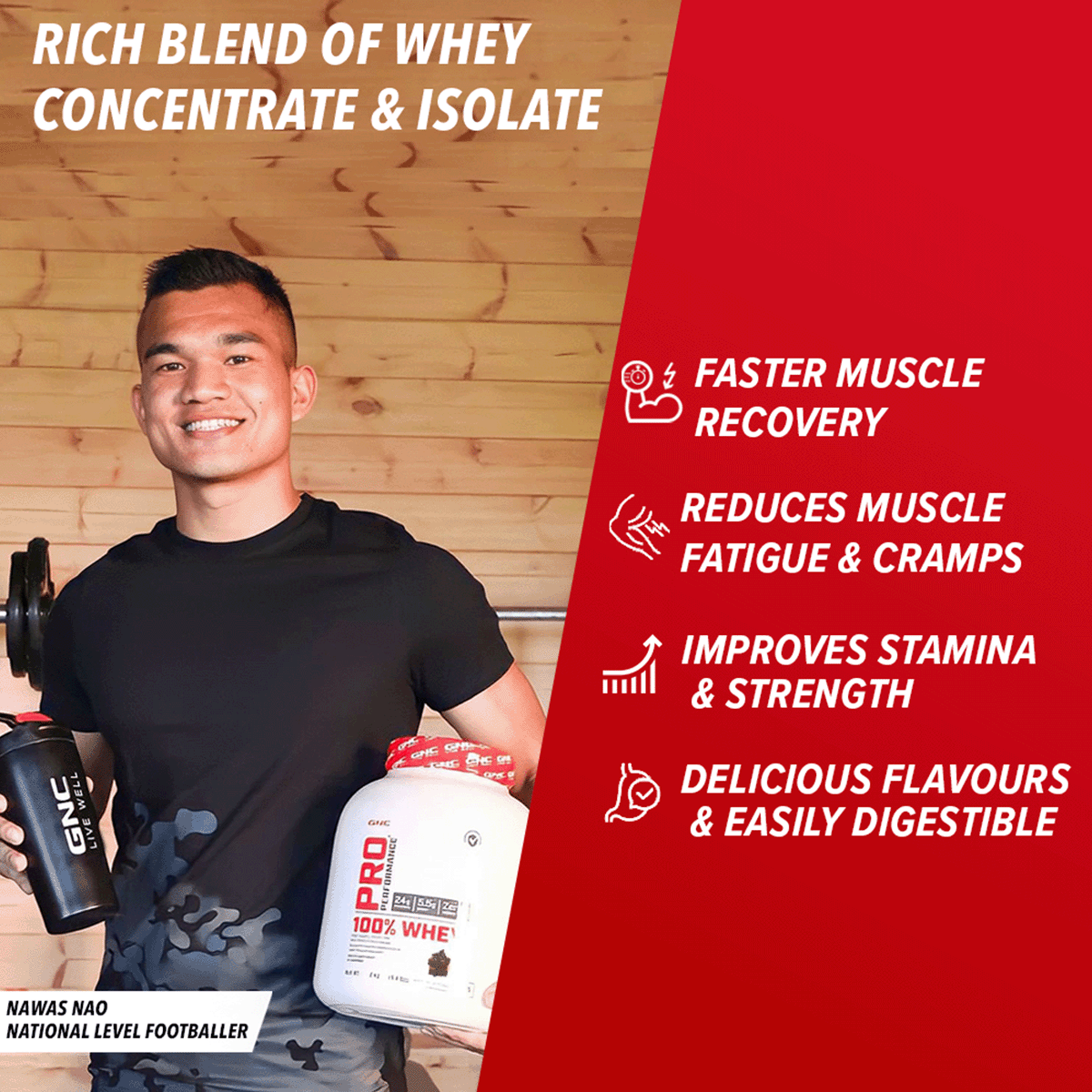 GNC Pro Performance 100% Whey Protein - 2 kg (Free GNC Mega Men Multivitamin) WORTH Rs 749