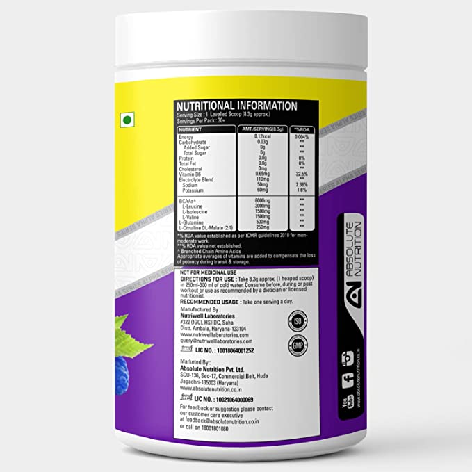 Absolute Nutrition’s Alpha Series Exclusive BCAA 250 GMS