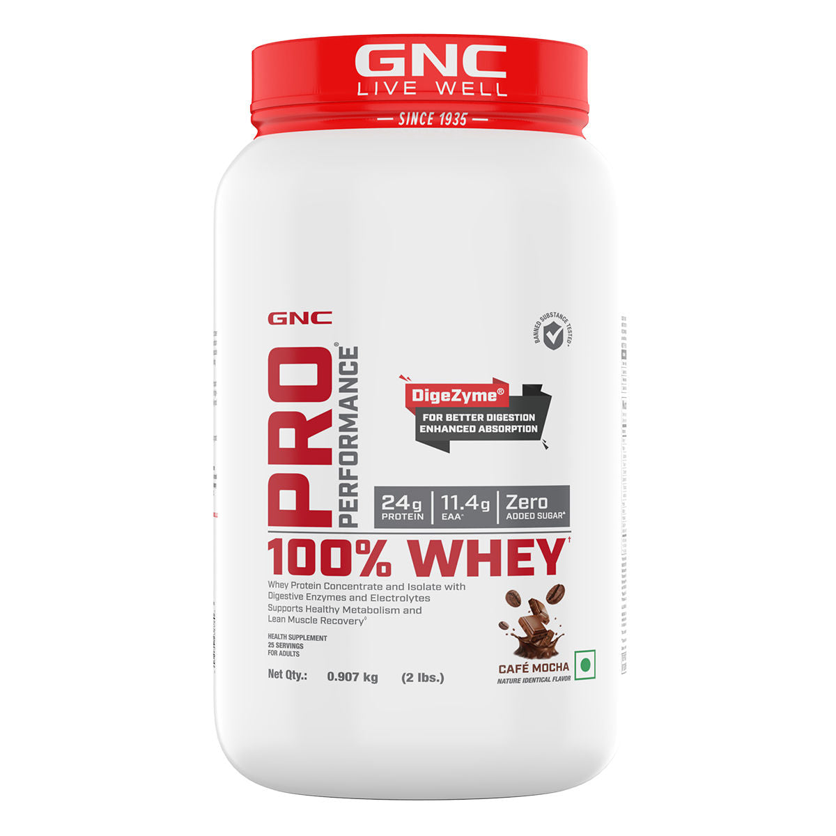 Gnc Pro 100% Whey Protein 1Kg, 2.2lb (30Servings) and Get free calcium plus (60N)