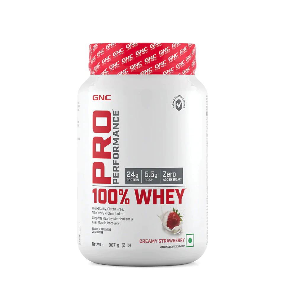 Gnc Pro 100% Whey Protein 1Kg, 2.2lb (30Servings) and Get free calcium plus (60N)