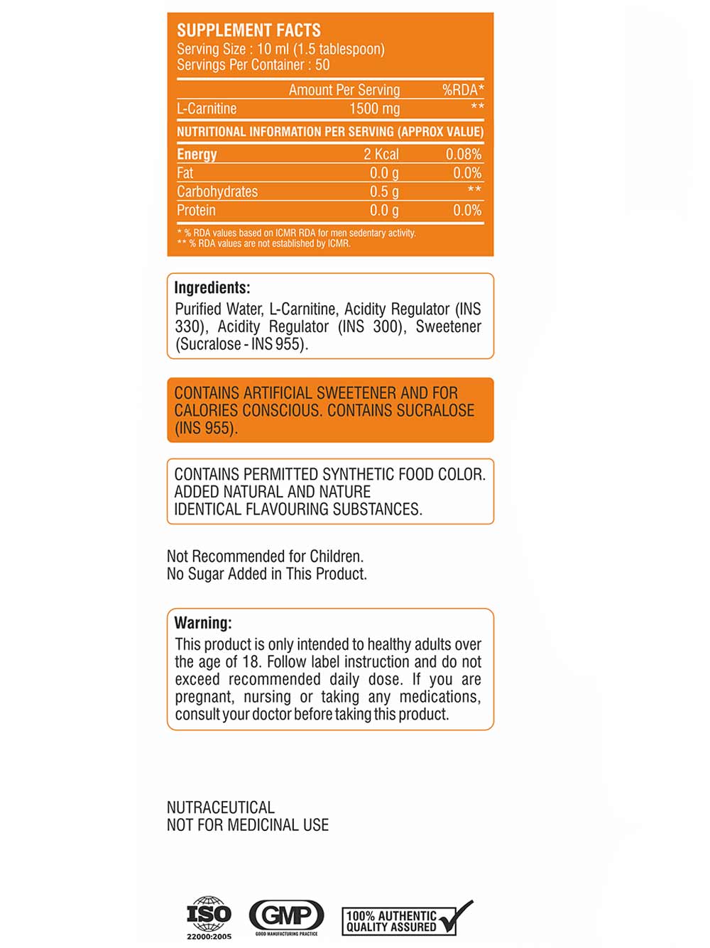 SBN L Carnitine (50 Serving)