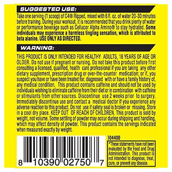 CELLUCOR C4 PRE WORKOUT ( 60 SERVINGS)