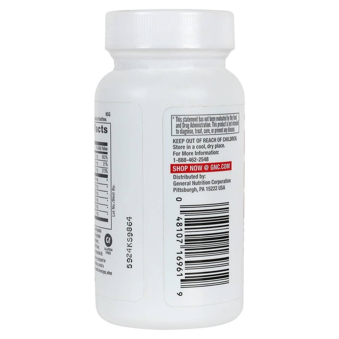 GNC Pro Performance Zinc Magnesium Amino Complex 60 Tablets