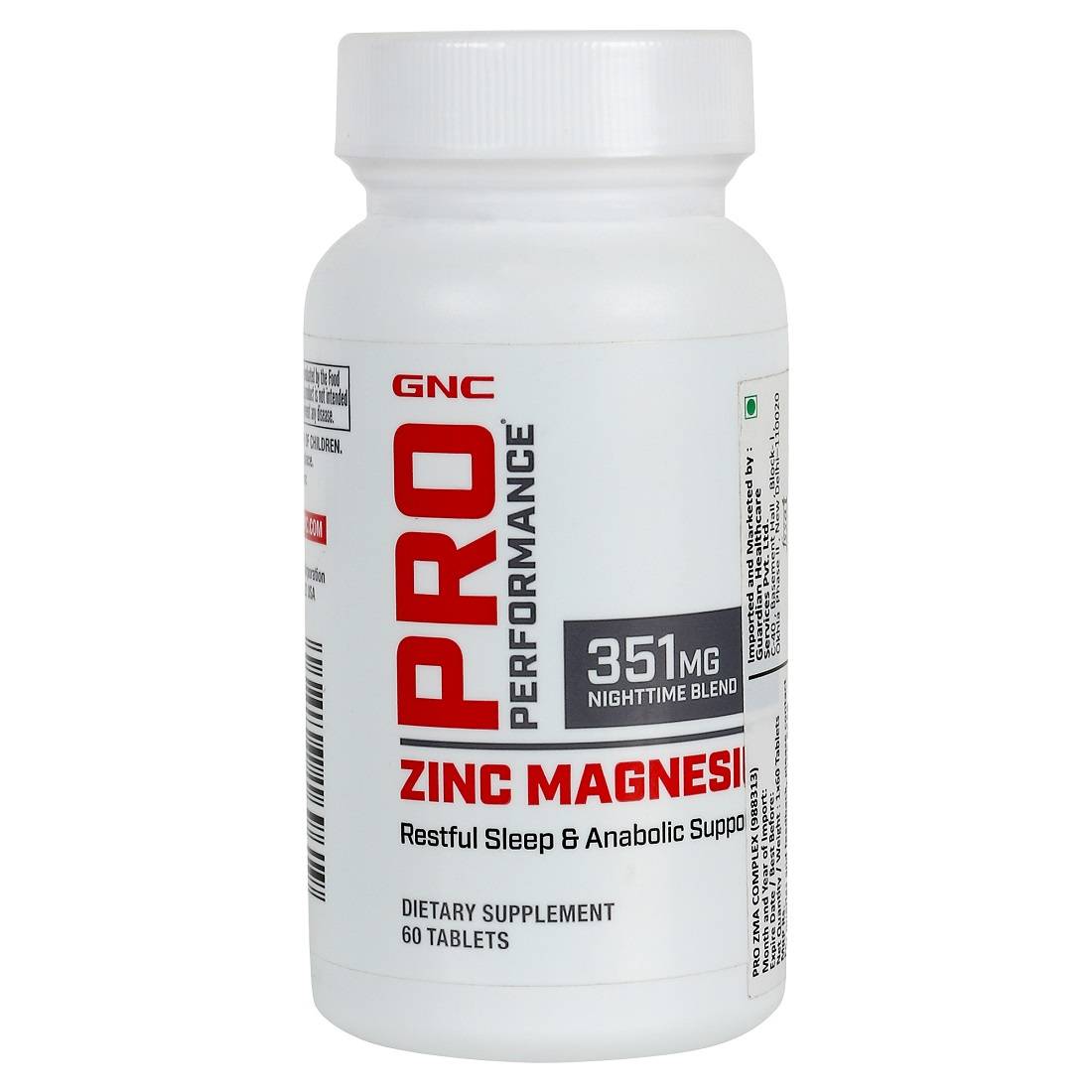 GNC Pro Performance Zinc Magnesium Amino Complex 60 Tablets