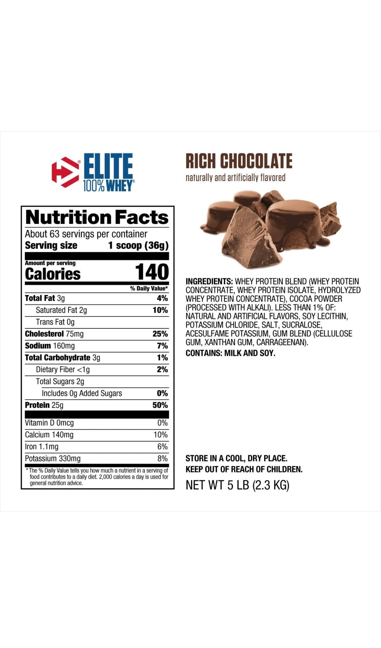 DYMATIZED ELITE 100% WHEY PROTEIN