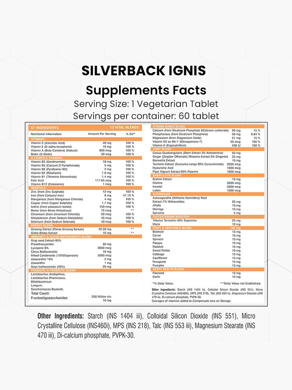 SBN Ignis Multivitamin Tablets 60 Servings