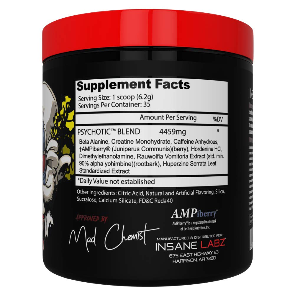 Insane Labz Psychotic Pre-Workout 0.47lbs, 216gm ( 35 Servings )