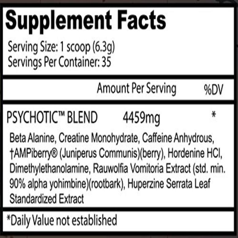 Insane Labz Psychotic Pre-Workout 0.47lbs, 216gm ( 35 Servings )