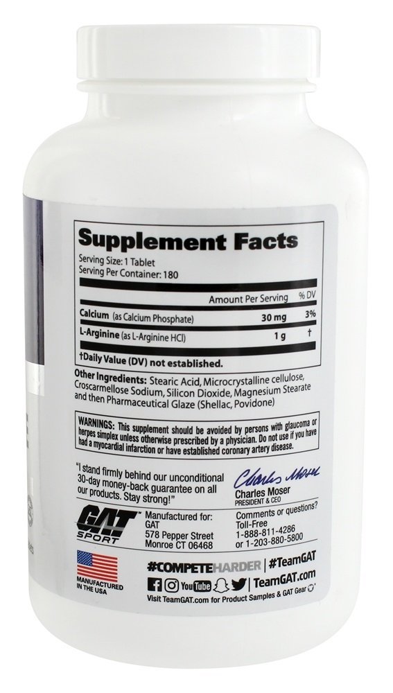 GAT Sports L-Arginine, 180 tablet(s)