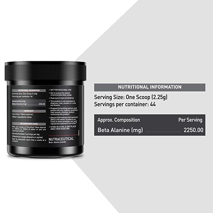 MuscleBlaze Beta Alanine, 0.22 lb, Unflavoured