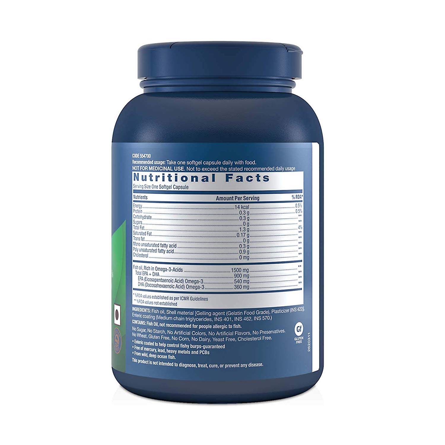 GNC Triple Strength Fish Oil 900Mg Omega-3 60 Softgels