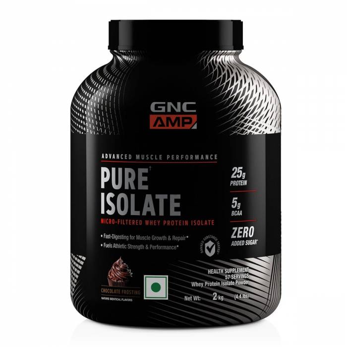 GNC AMP Pure Isolate - 25g Protein, 5g BCAA, Low Carb - 4.4 lbs, 2 kg (Chocolate Frosting)