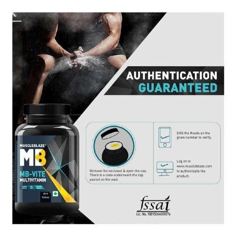 MuscleBlaze MB-VITE Multivitamin for Immunity-100% RDA of Vit C 60 tablet(s), Unflavoured