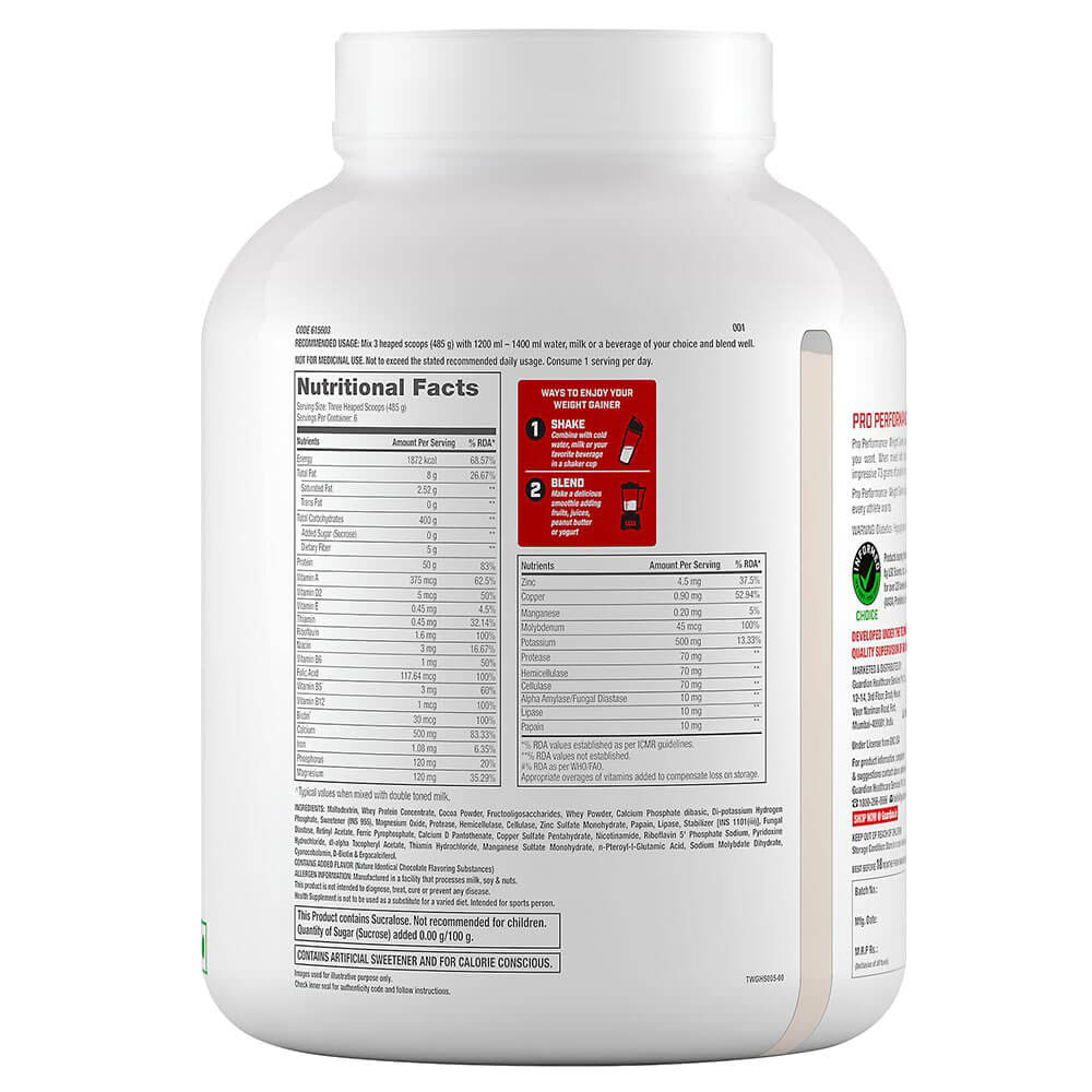 GNC Pro Performance Weight Gainer -6.6 lbs, 3 kg
