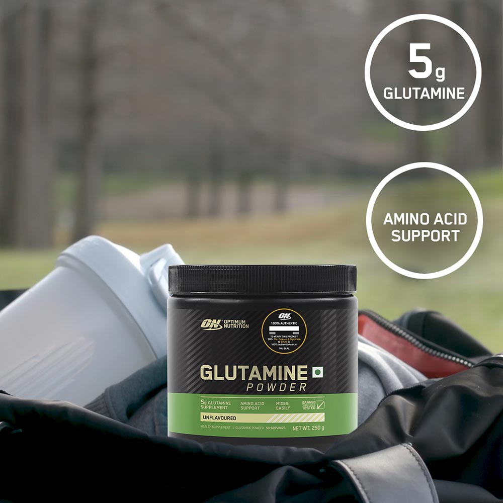 ON (Optimum Nutrition) Glutamine Powder, 0.55 lb, Unflavoured