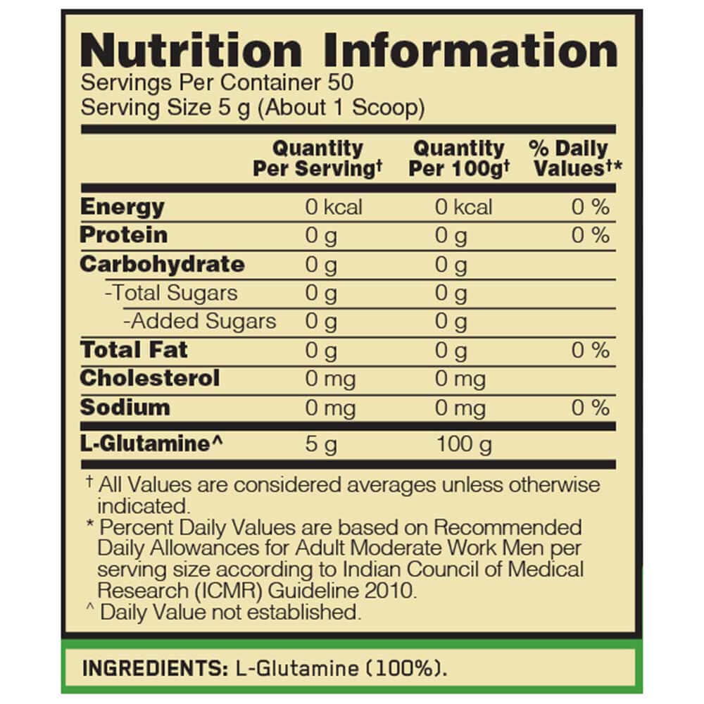 ON (Optimum Nutrition) Glutamine Powder, 0.55 lb, Unflavoured