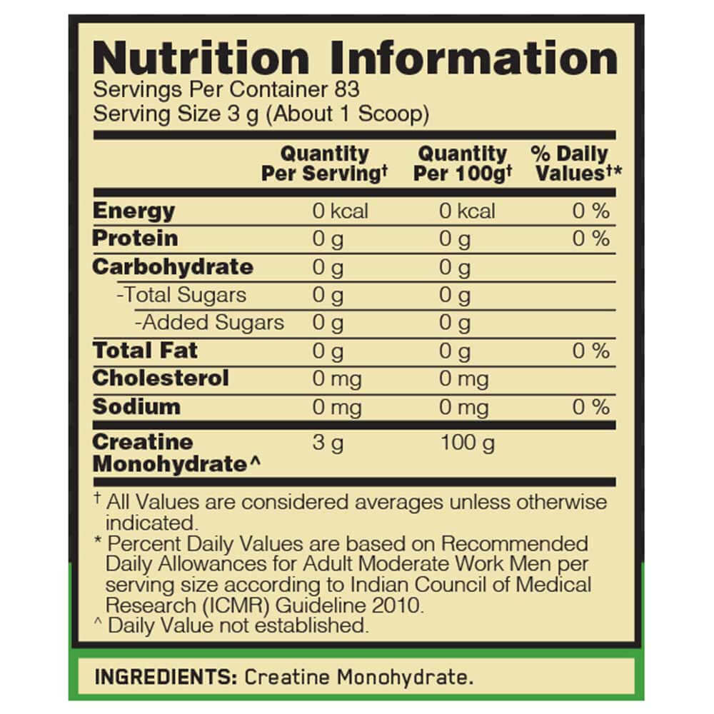 ON (Optimum Nutrition) Micronized Creatine Powder, 0.55 lb, Unflavoured