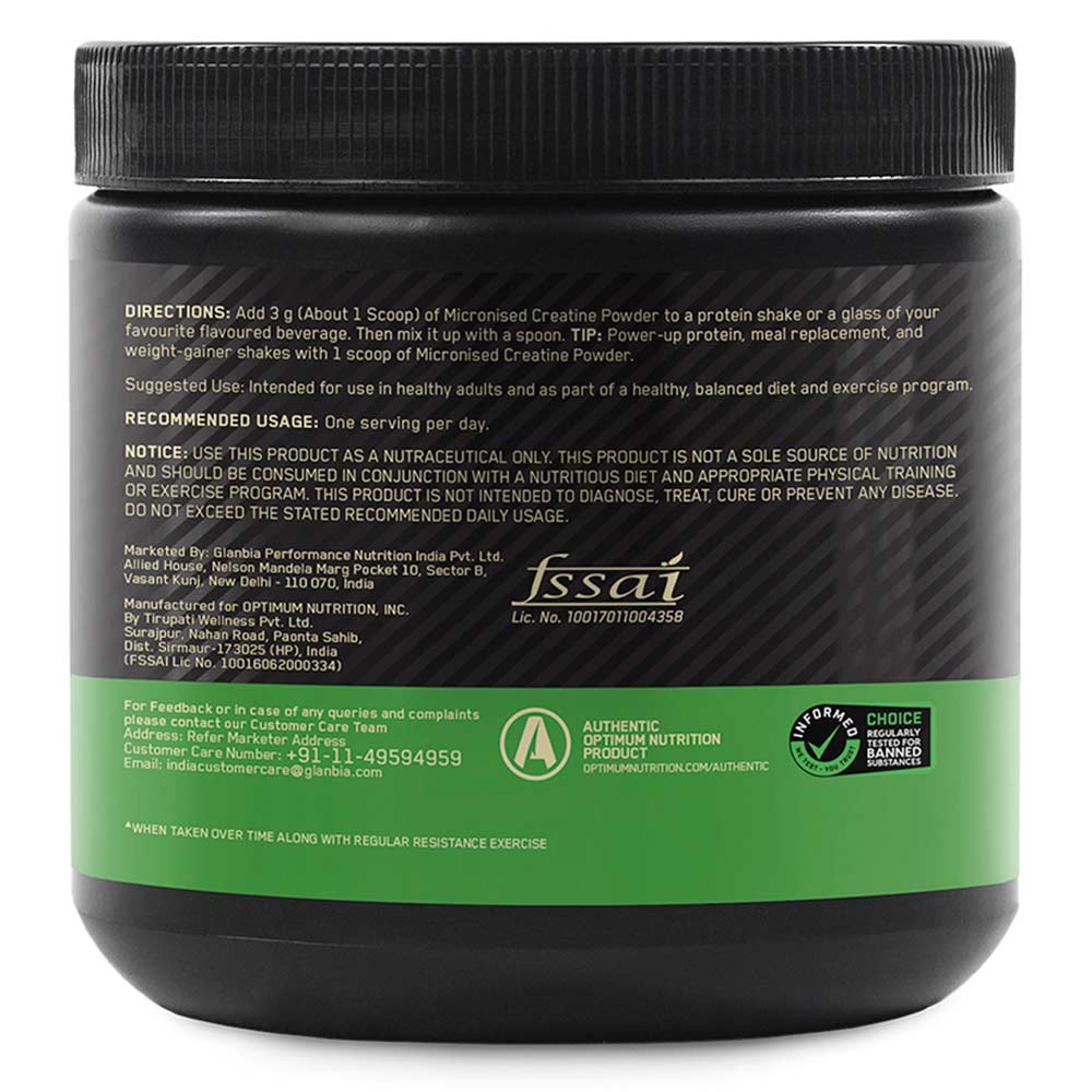 ON (Optimum Nutrition) Micronized Creatine Powder, 0.55 lb, Unflavoured