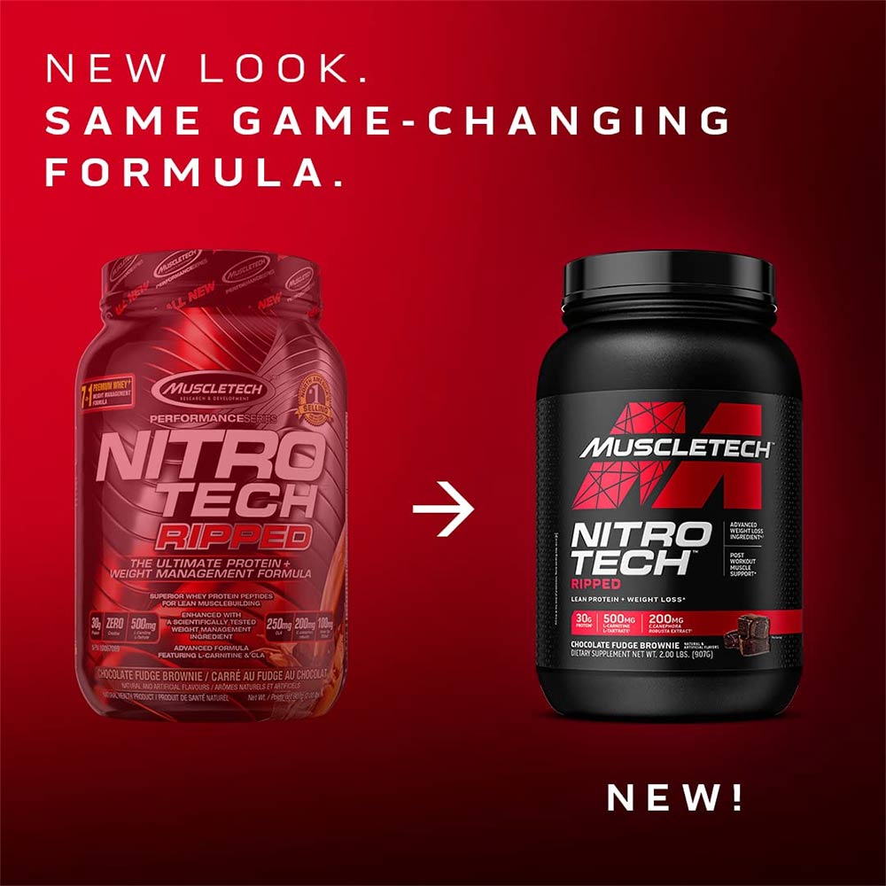 MuscleTech Performance Series NitroTech Ripped, 2 kg (5 lb), Chocolate Fudge