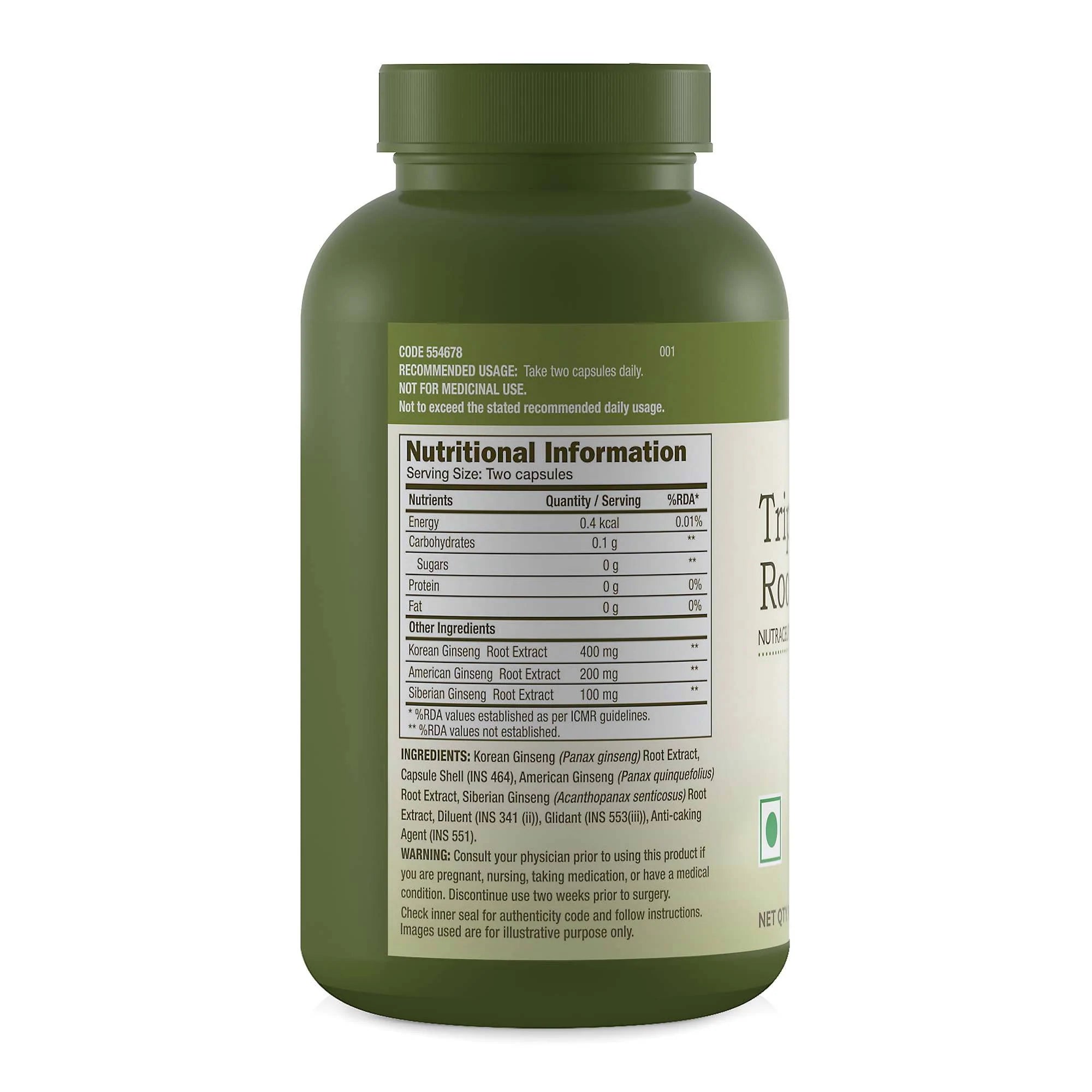 GNC Herbal Plus Triple Ginseng Root - 90 Capsules